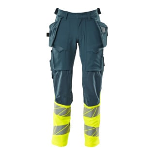 Mascot Hose ULTIMATE STRETCH 90C48 dunkelpetroleum hi-vis gelb