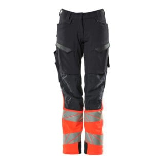 Mascot Hose DIAMOND Damen Knietaschen Stretch schwarzblau/hi-vis rot