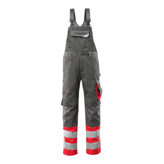 MASCOT® Latzhose Sunderland 82C52 dunkelanthrazit hi-vis rot
