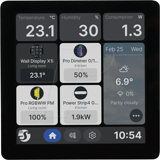 SHELLY WD X1I B - Shelly Wall Display X1i, schwarz