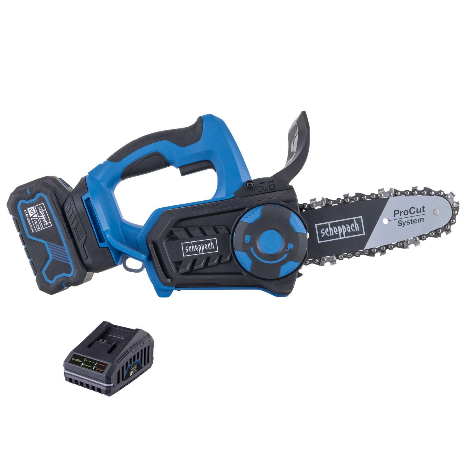 Akku Kettensäge BC-TCS200-X - Brushless | 20cm Schwert | inkl. 4Ah Akku + 2,4A Ladegerät Bild 4