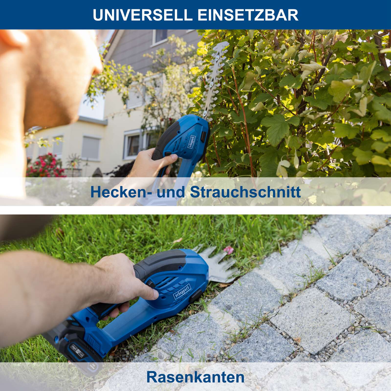 Akku-Gras & Strauchschere C-HTGS200-X Scheppach | Schnittbreite 90mm | Schnittlänge 200mm | 2in1 | inkl. Akku & Ladegerät Bild 4
