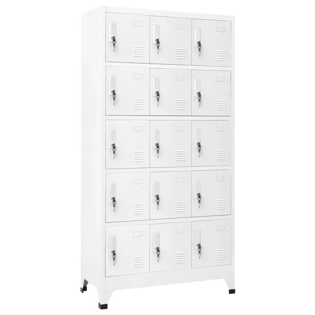 Schließfachschrank Hellgrau 90x40x180 cm Stahl - Vidaxl