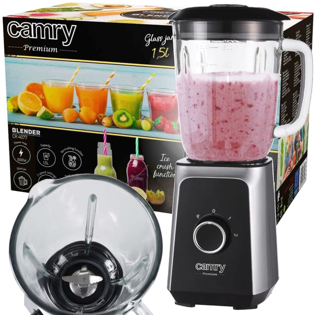 Fabrilamp - camry cr 4077 - Stabmixer mit 1,5 l Glasbecher, Hochleistungsmixer, Zerkleinern, Eiscrushen, Impulsfunktion, Edelstahlklingen, 2