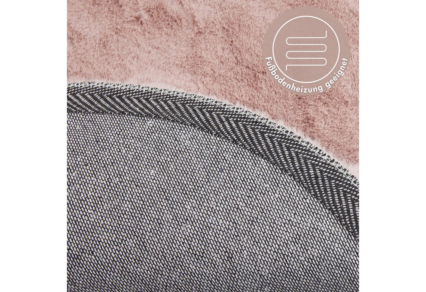 LUXOR living Fellteppich Novara, rund, Höhe: 25 mm, Kunstfell, Kaninchenfell-Haptik, besonders weicher Hochflor Bild 2