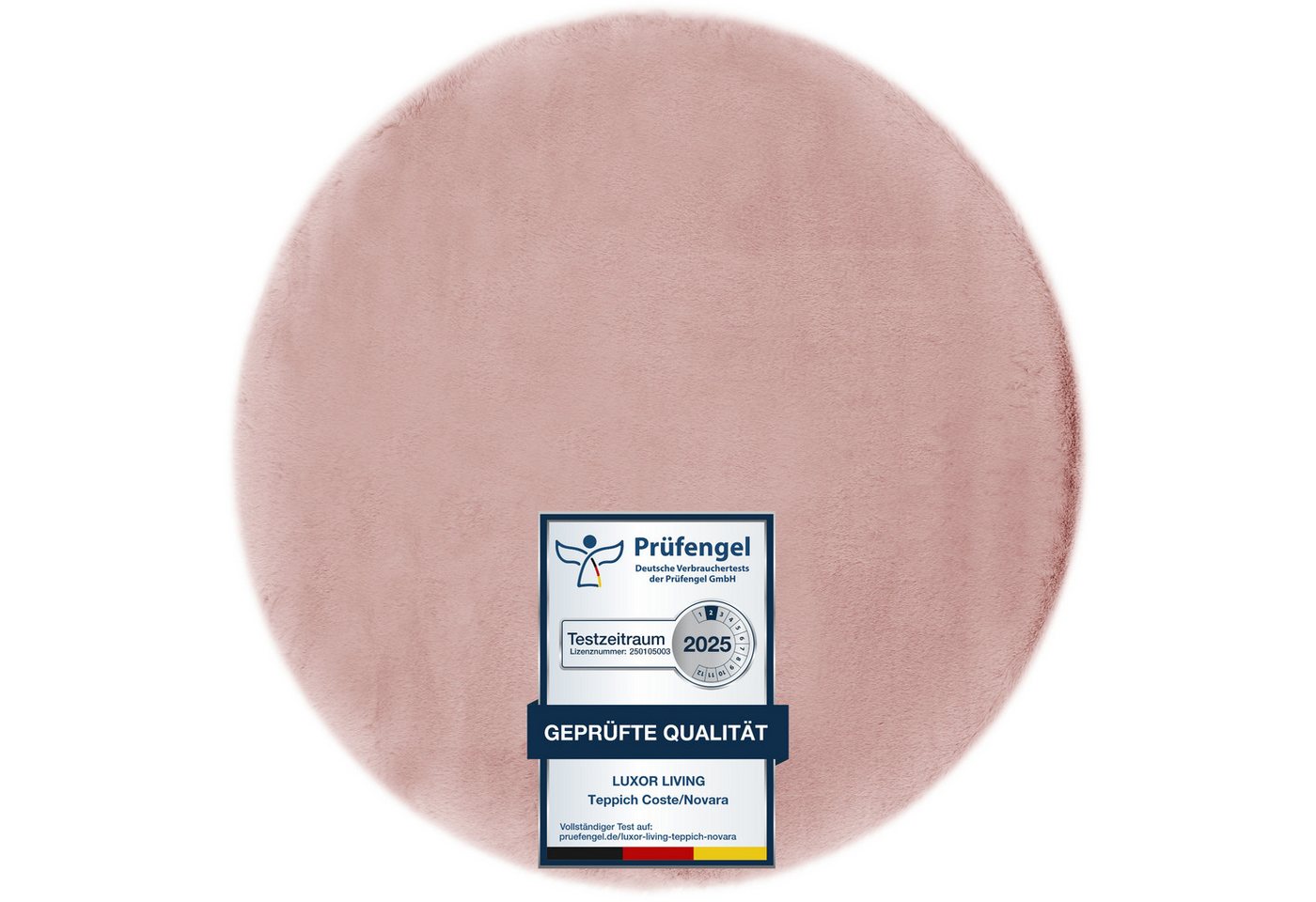 LUXOR living Fellteppich Novara, rund, Höhe: 25 mm, Kunstfell, Kaninchenfell-Haptik, besonders weicher Hochflor Bild 4
