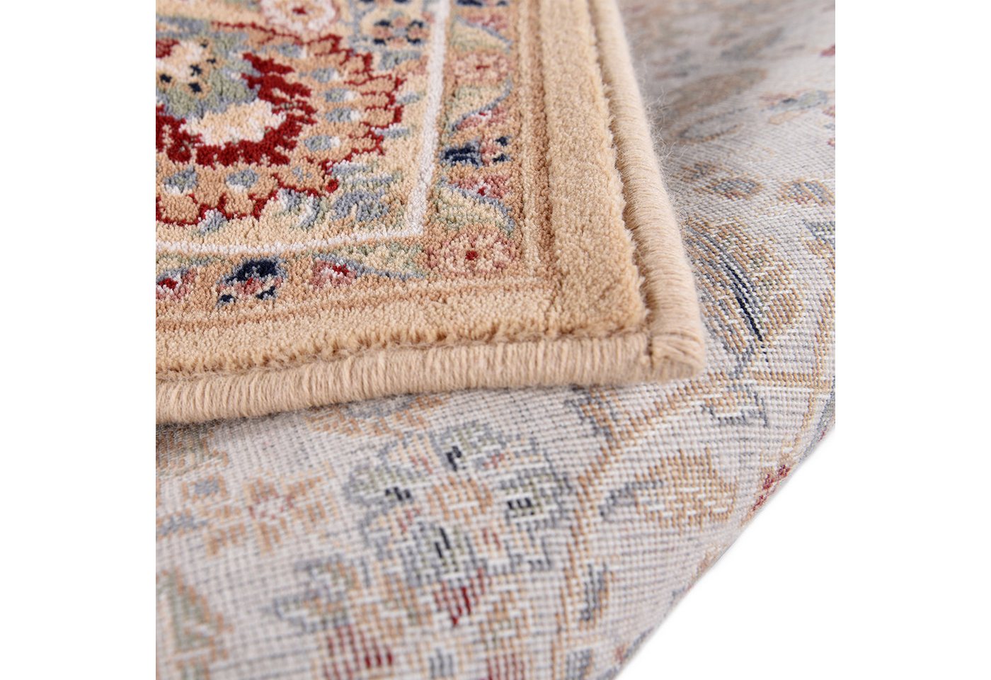 THEKO Wollteppich Dolna - 859, rechteckig, Höhe: 10 mm, Kurzflor, reine Wolle, Orient-Optik, auch in rund, Wohnzimmer