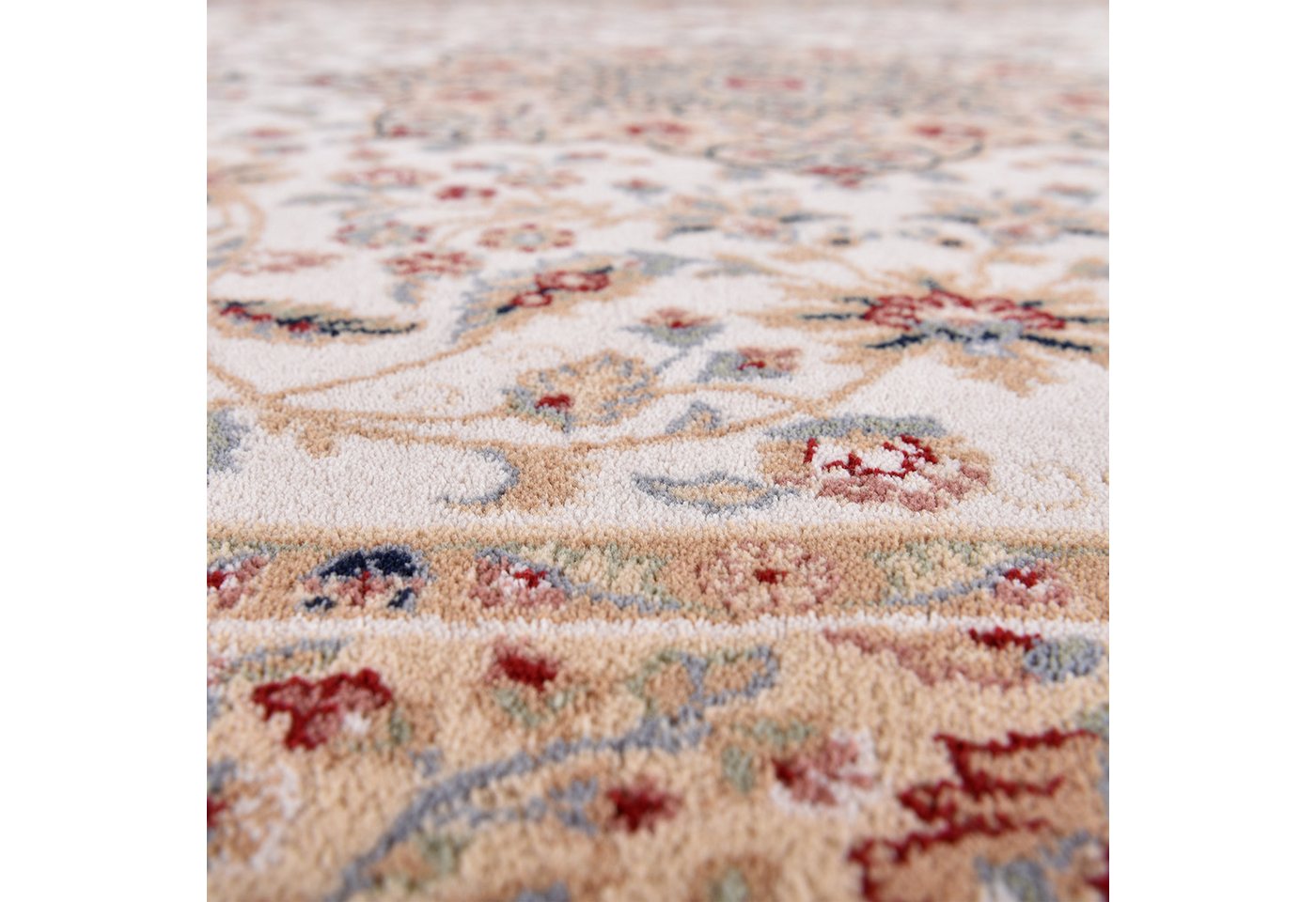 THEKO Wollteppich Dolna - 859, rechteckig, Höhe: 10 mm, Kurzflor, reine Wolle, Orient-Optik, auch in rund, Wohnzimmer Bild 3