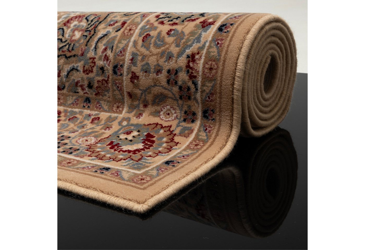 THEKO Wollteppich Dolna - 859, rechteckig, Höhe: 10 mm, Kurzflor, reine Wolle, Orient-Optik, auch in rund, Wohnzimmer Bild 4
