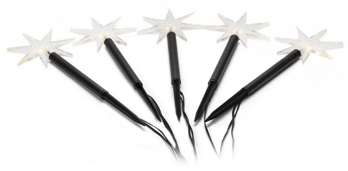 KONSTSMIDE LED Gartenleuchte Spiessleuchte mit 5 Sternen, Weihnachtsdeko aussen, LED fest integriert, Warmweiß Bild 4