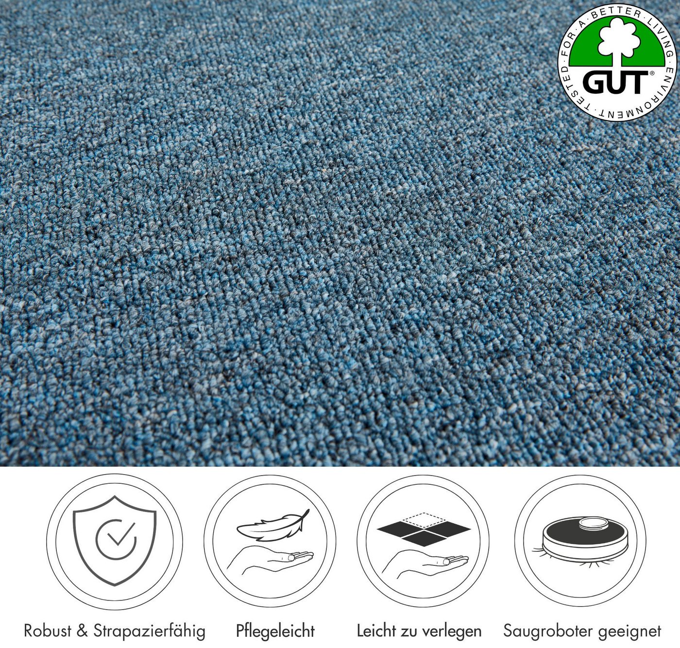 Andiamo Teppichboden Bob, Feinschlinge, Gesamthöhe ca. 4,5 mm, Luxusklasse LC1, rechteckig, meliert, Breite 200, 400 oder 500 cm, strapazierfähig & pflegeleicht Bild 2