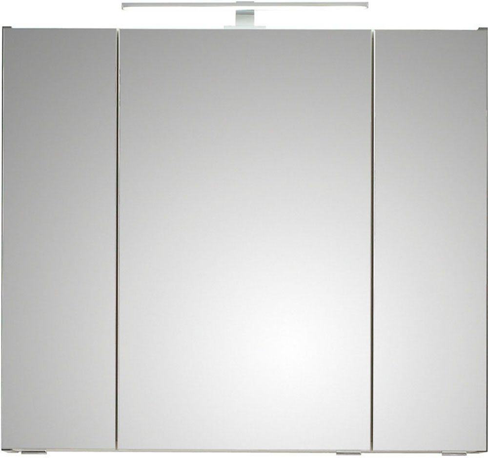 Saphir Badmöbel-Set Quickset 3-teilig, Keramik-Waschtisch und LED-Spiegelschrank, (5-St), mit Midischrank, 2 Türen, 1 Nische, 2 Schubladen, inkl. Türdämpfer Bild 3