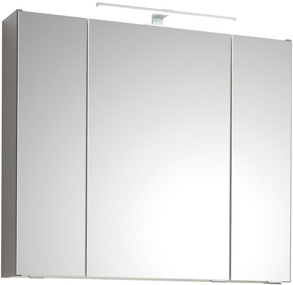 Saphir Badmöbel-Set Quickset 3-teilig, Keramik-Waschtisch und LED-Spiegelschrank, (5-St), mit Midischrank, 2 Türen, 1 Nische, 2 Schubladen, inkl. Türdämpfer Bild 5