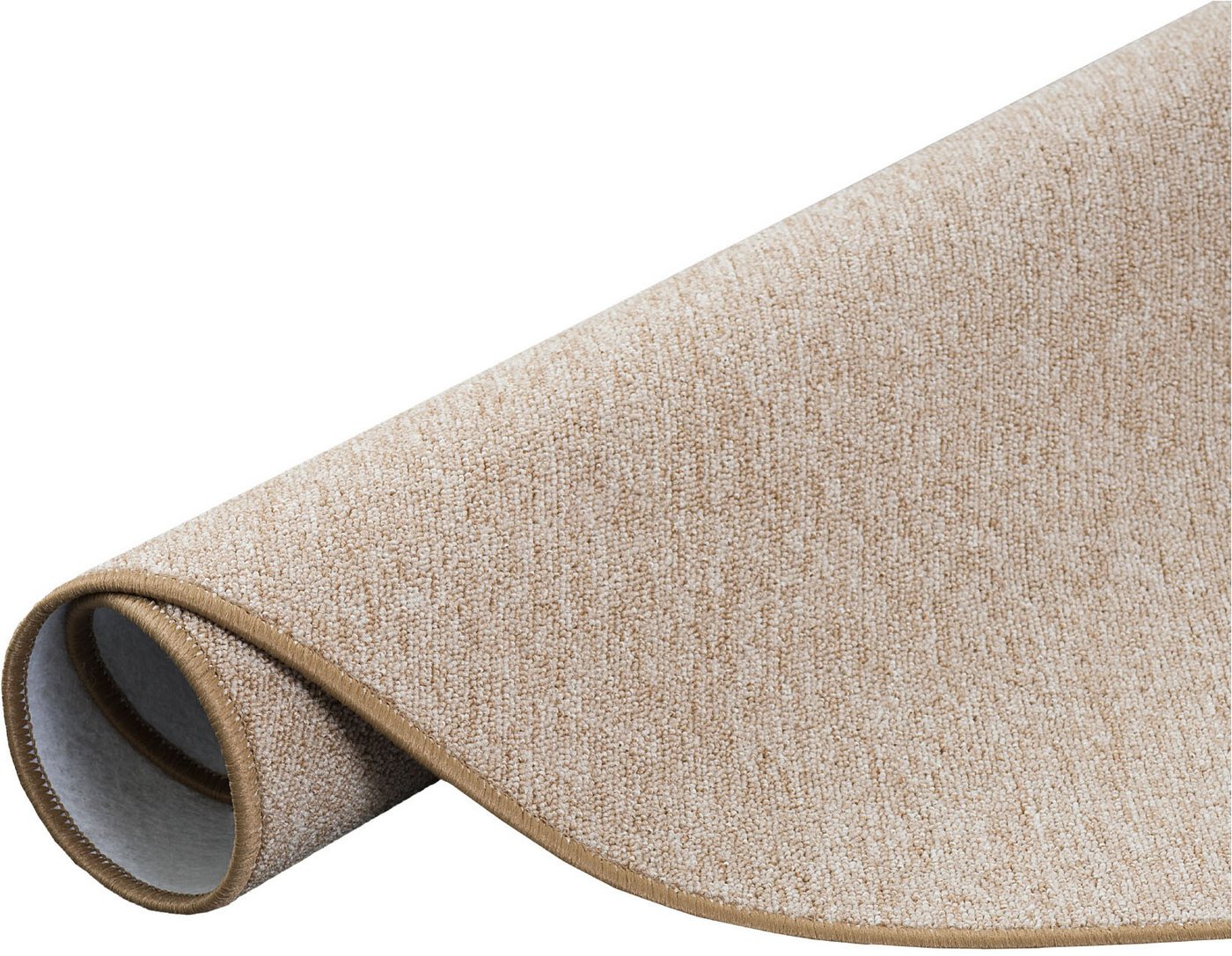 OTTO home Teppich Fortis, Schlinge, Made in Netherlands, rund, Höhe: 5 mm, Uni Farben, gekettelt, auch als Läufer, strapazierfähig, Wohnzimmer