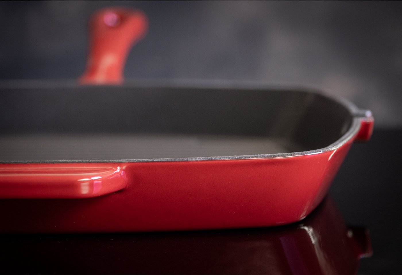 Elo Grillpfanne Gusseisen Pfanne Ø 28 cm, Gusseisen (1-tlg), Außen emailliert Bild 2