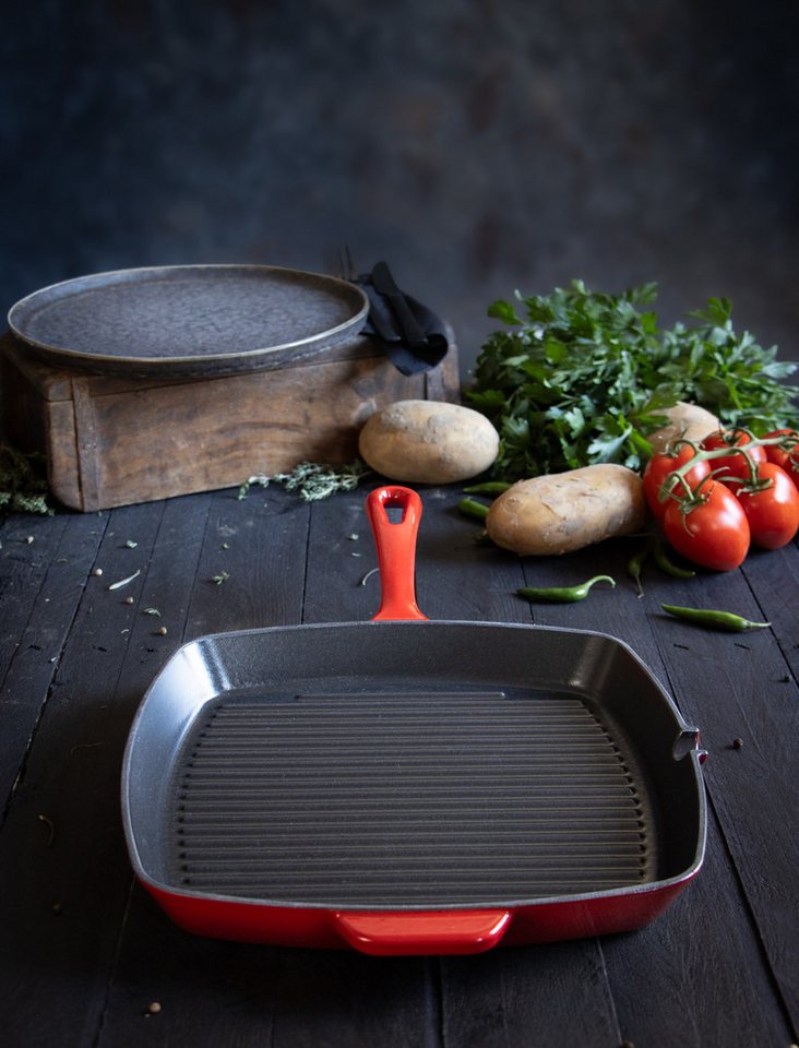 Elo Grillpfanne Gusseisen Pfanne Ø 28 cm, Gusseisen (1-tlg), Außen emailliert Bild 4