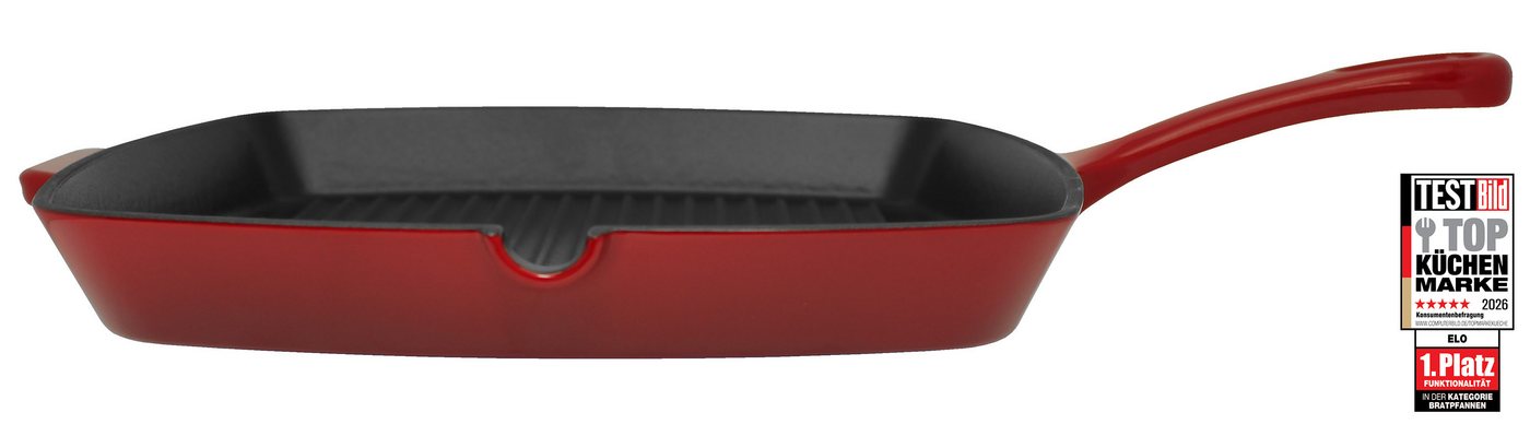 Elo Grillpfanne Gusseisen Pfanne Ø 28 cm, Gusseisen (1-tlg), Außen emailliert Bild 5