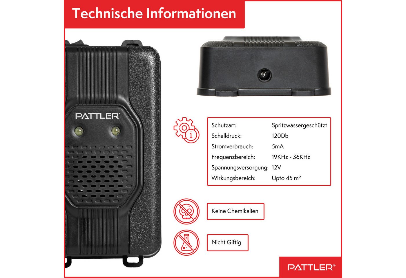 Pattler Ultraschall-Tierabwehr Marderschreck fürs Auto mit Blitzlicht, 1 Gerät Bild 3
