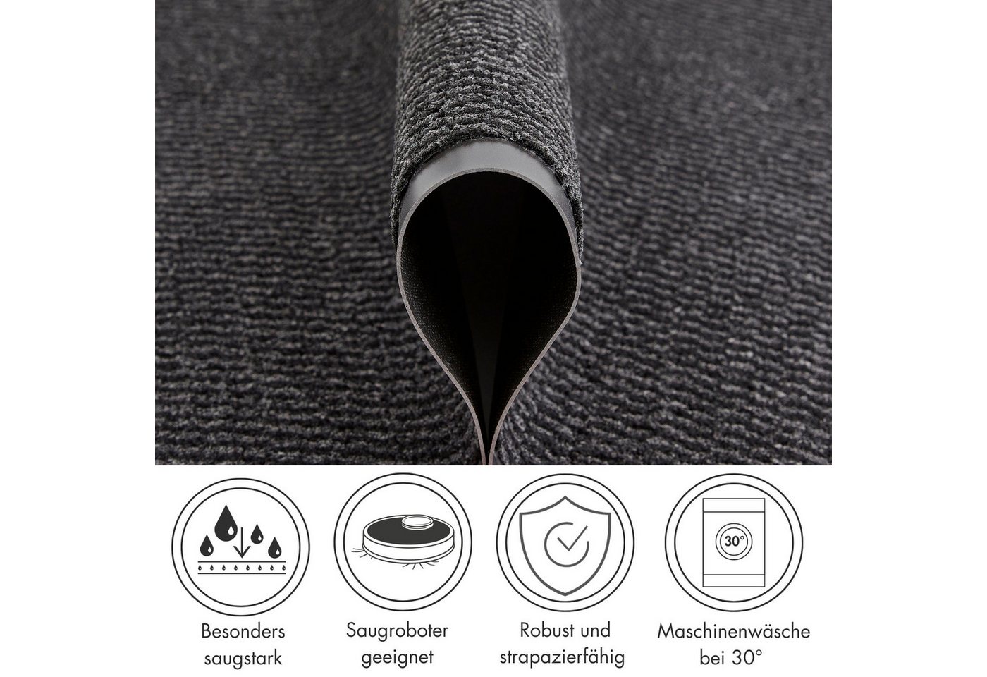 Andiamo Fußmatte Easy, rechteckig, Höhe: 5 mm, Schmutzfangmatte, rutschhemmend, Innen- und überdachten Außenbereich Bild 2