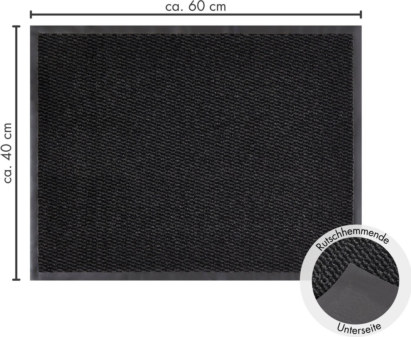 Andiamo Fußmatte Easy, rechteckig, Höhe: 5 mm, Schmutzfangmatte, rutschhemmend, Innen- und überdachten Außenbereich Bild 4
