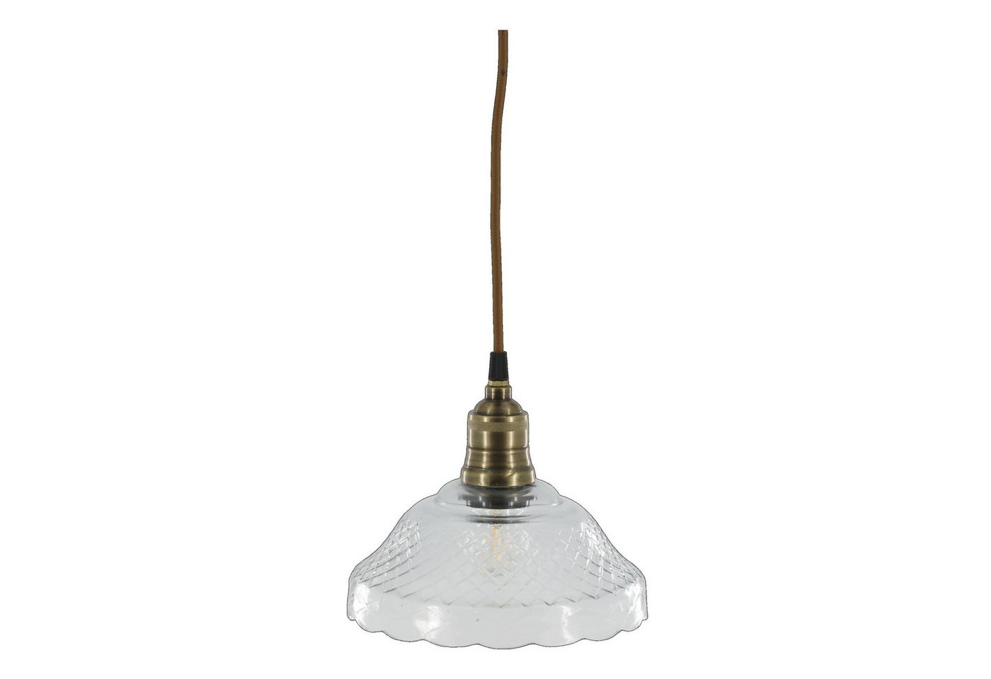Vintagehaus Hängeleuchte Vintage Hängelampe Jardin Glas Messingfassung Modell 6 Klarglas Bild 3