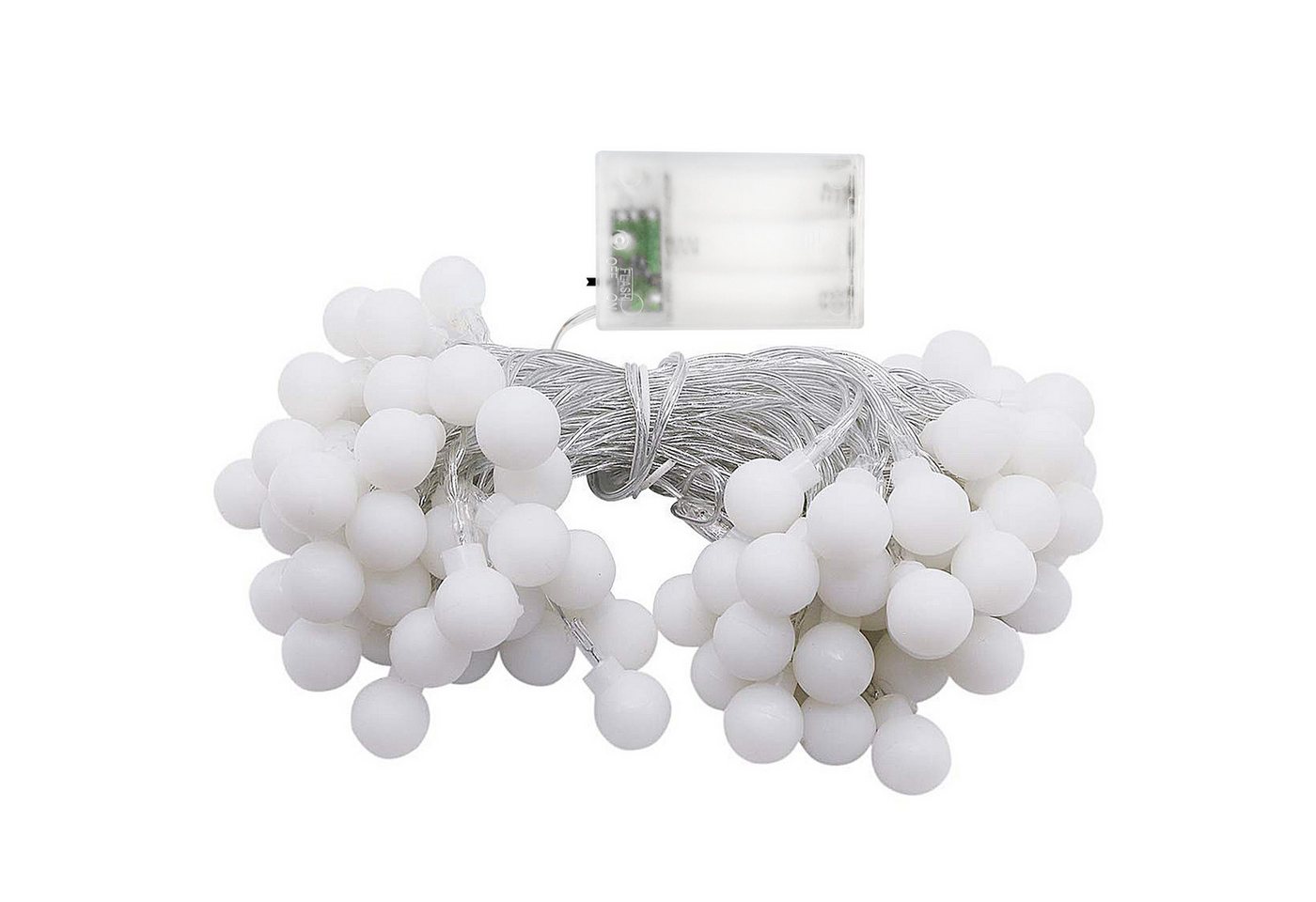 LOHAS-LED Lichterkette 40-LED-Kugel-Stimmungslicht für Feste & Balkon, 40-flammig, 4,1 m /später 4,3 m, Batterie & USB, RGB, IP65 wasserdicht Bild 4