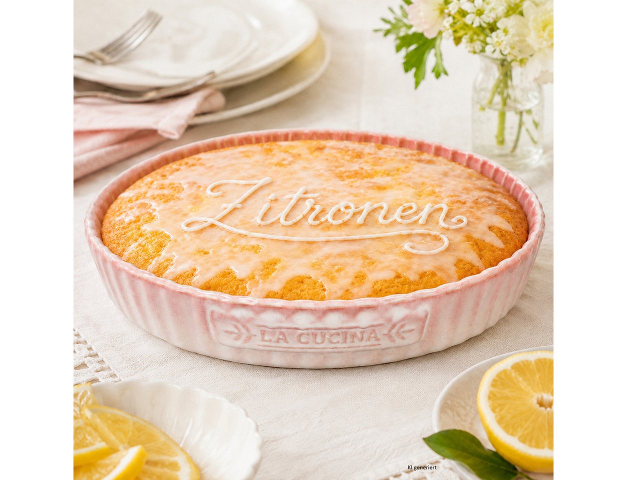 MamboCat Quicheform Bakery Rosa Quicheform Ø26cm Steingut Tarte Kuchenform Backform Pie Bild 5