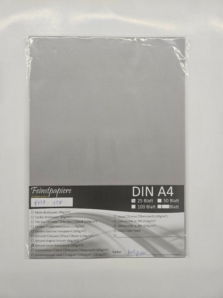 LYSCO Feinpapier GMUND Transparentpapier Feinpapier versch. Formate und Farben, bedruckbar, sehr gute Qualität Bild 3