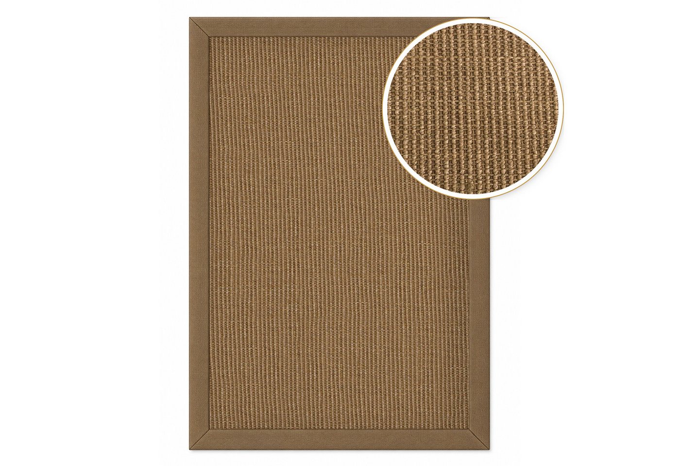 Floordirekt Sisalteppich Goa Natur aus 100 % Sisal mit Stoffbordüre Latexrücken 6 Größen, rutschhemmender Bild 4