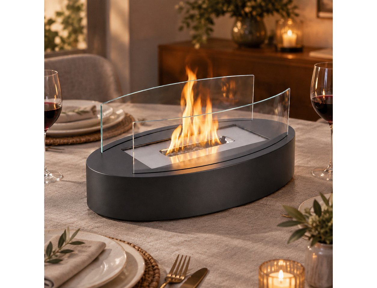 Nettlife Tischfeuer Bioethanol Kamin Tischkamin für Indoor/Outdoor, Tragbare Dekokamin (Set, Für Terrasse Balkon Garten Schlafzimmer Zuhause), Die Party Geschenkideens oder als stilvolle Tischdekoration Bild 3