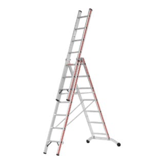 Stufen-Mehrzweckleiter 3-teilig, 2 x 7 Sprossen - Hymer