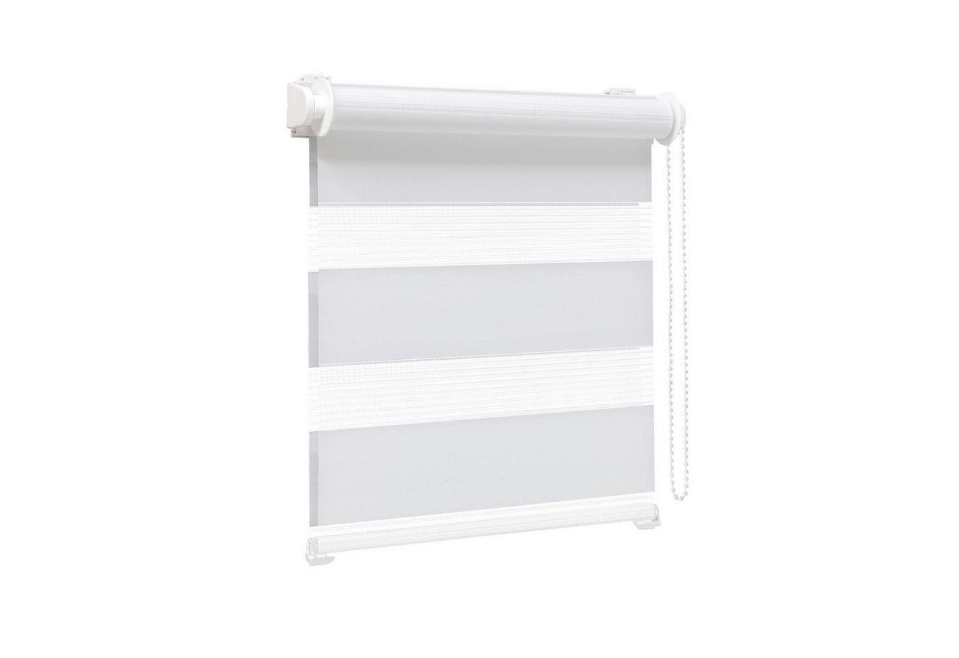 Doppelrollo Zevra Doppelrollo / Duo Rollo, 40 x 160 cm, weiß, Victoria M., halbtransparent, ohne Bohren, freihängend, verschraubt, Feuchtraumgeeignet, Sichtschutz oder Durchsicht Bild 2
