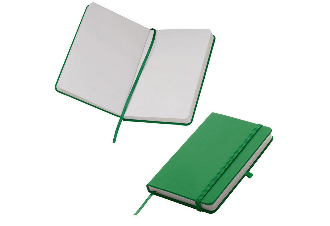 Easy Gifts Kugelschreiber Notizbuch / DIN A6 / 160 S. / blanko / samtweiches PU Hardcover / Farb