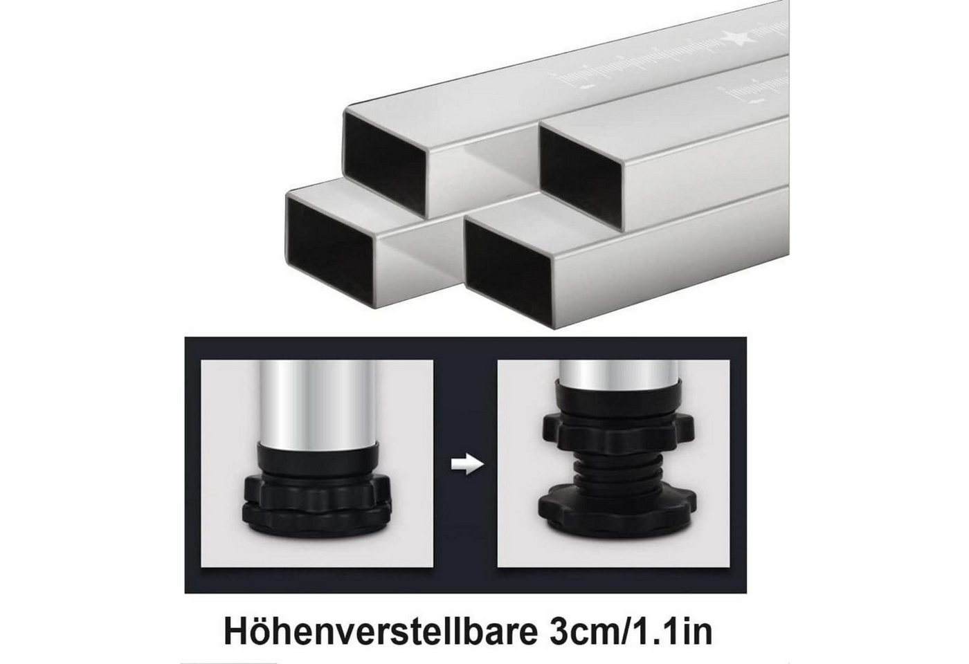 LuxusKollektion Waschmaschinenuntergestell Untergestell Waschmaschine Kühl. verstellb. 50-75cm Bild 3