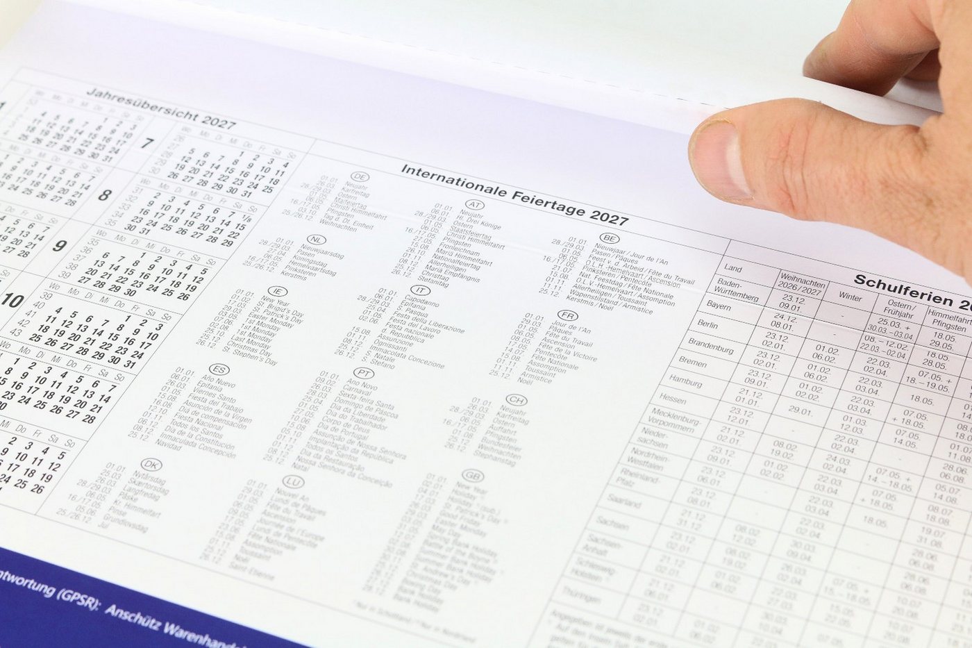 Anschütz Wandkalender 4-Monatskalender Kombi mit Notizstreifen 2027