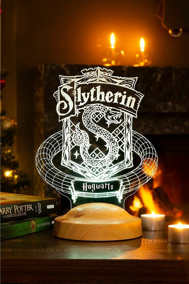 Geschenkelampe LED Nachttischlampe Slytherin Hogwarts Harry Potter 3D Nachtlicht Geschenke Potterheads, Leuchte 7 Farben fest integriert, Geburtstagsgeschenk für Freunde, Mädchen, Jungen, HP Fans Bild 2