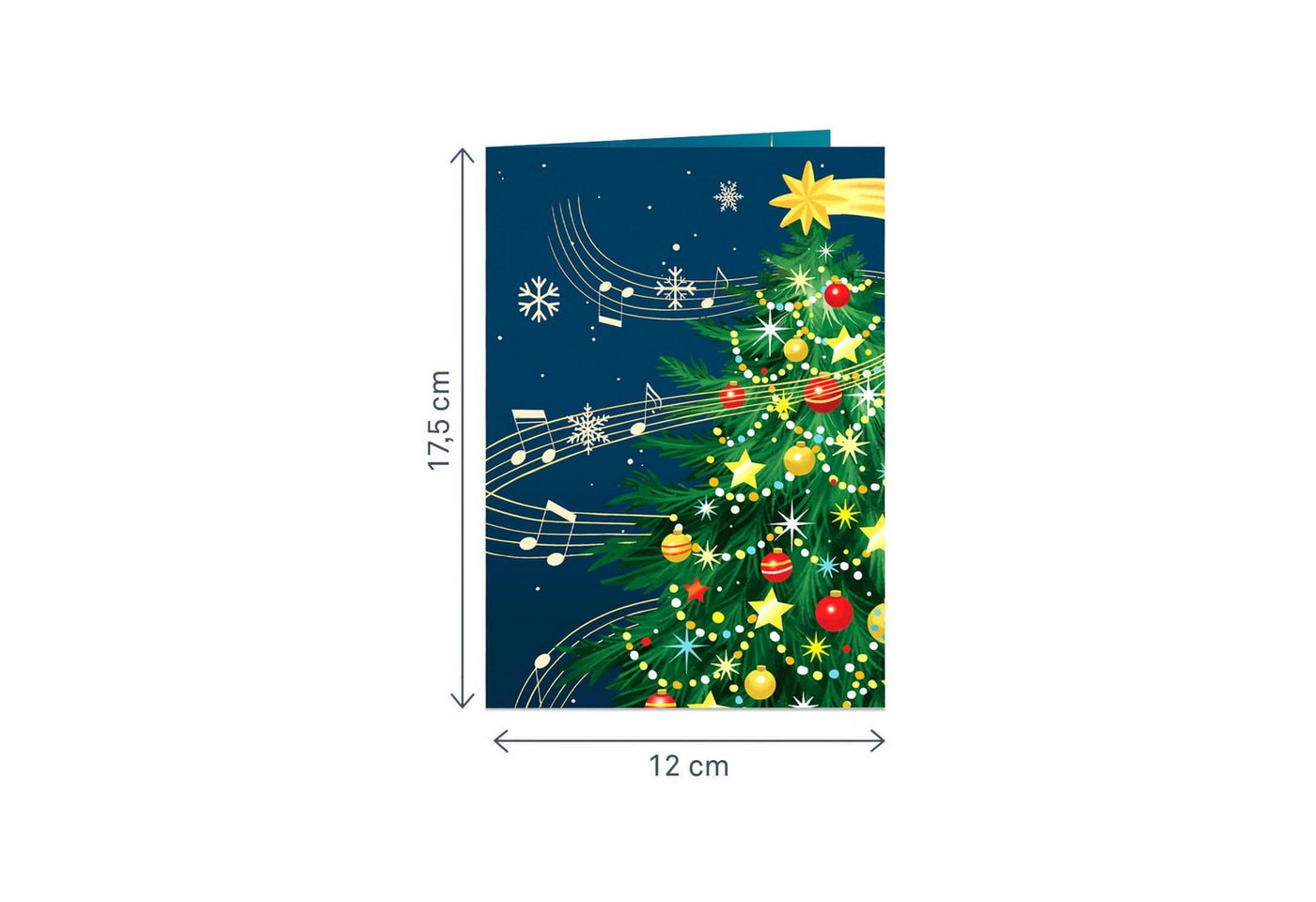 papercrush Weihnachtskarte Weihnachtsbaum mit Musik & Licht Pop-Up Karte Bild 2