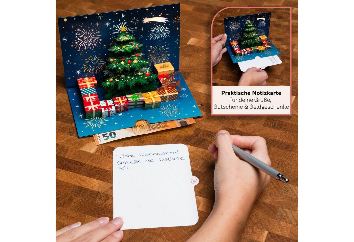 papercrush Weihnachtskarte Weihnachtsbaum mit Musik & Licht Pop-Up Karte Bild 5