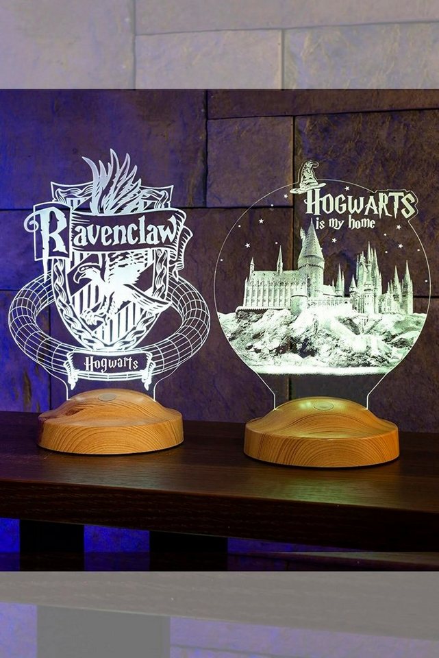 Geschenkelampe LED Nachttischlampe Ravenclaw Hogwarts Harry Potter Nachttischlicht Geschenke Lampe, Leuchte 7 Farben fest integriert, Geburtstagsgeschenk für Freunde, Mädchen, Jungen, HP Fans