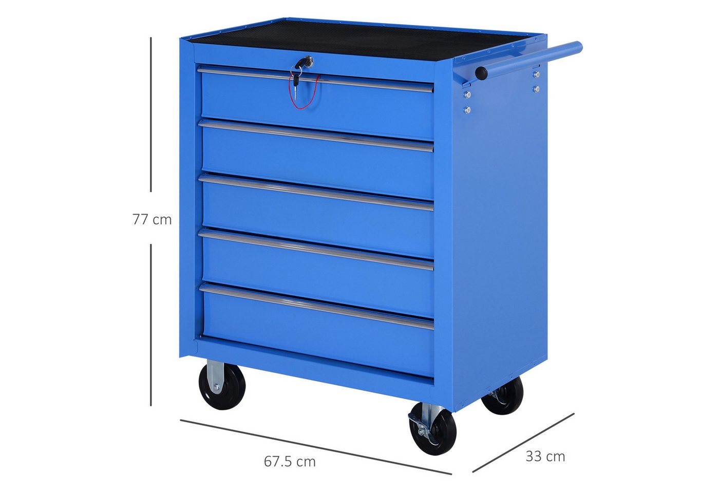 FELIXLEO Werkstattwagen Werkstattwagen 5 Schubladen rollbar Rot, (1-tlg) Bild 5