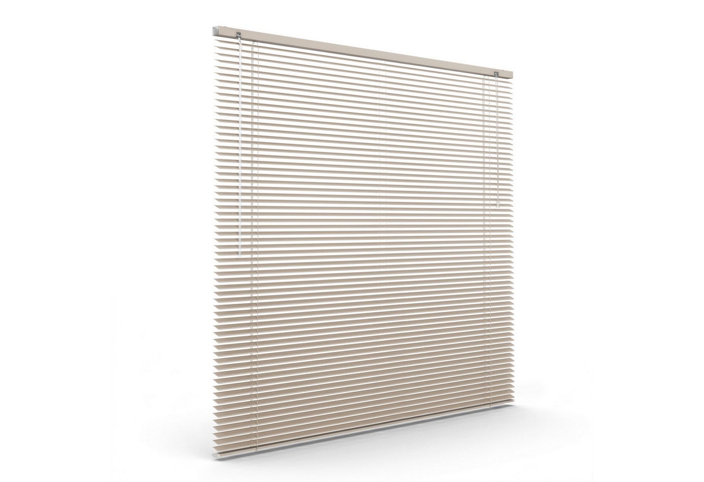 Victoria M. Jalousie LightLess Prime Aluminium-Jalousie 55x130 cm Grau-Beige matt, mit Bohren, ohne Bohren, geklemmt oder verschaubt, L Profil 25 mm Lamellen, feuchtigkeitsbeständig, verdunkelnd Bild 3