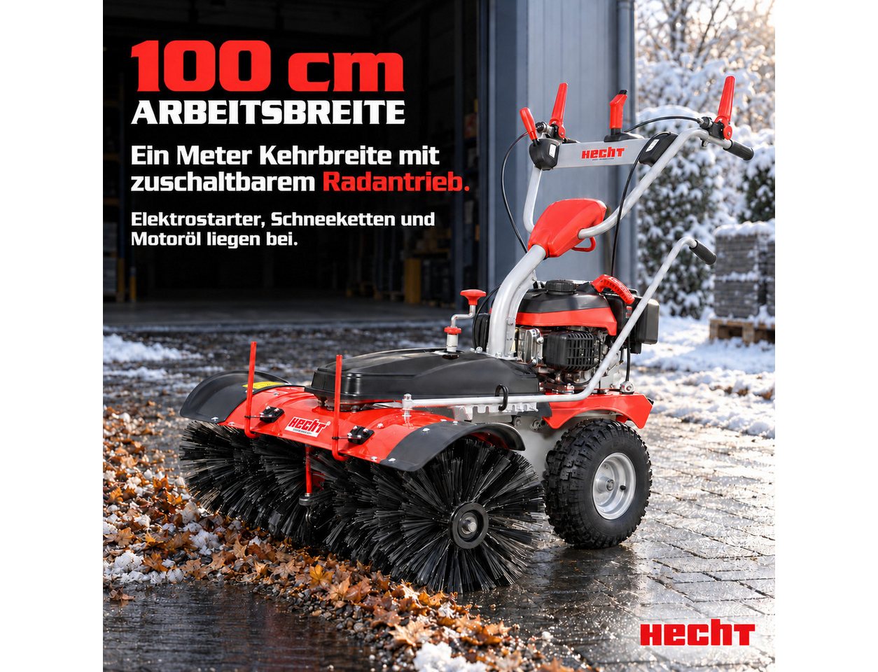 Hecht Benzin-Kehrmaschine 8101 S mit Elektrostart, 100,00 cm Arbeitsbreite, 6,5 PS, 4320 m²/h, bis 4,4 km/h Bild 3