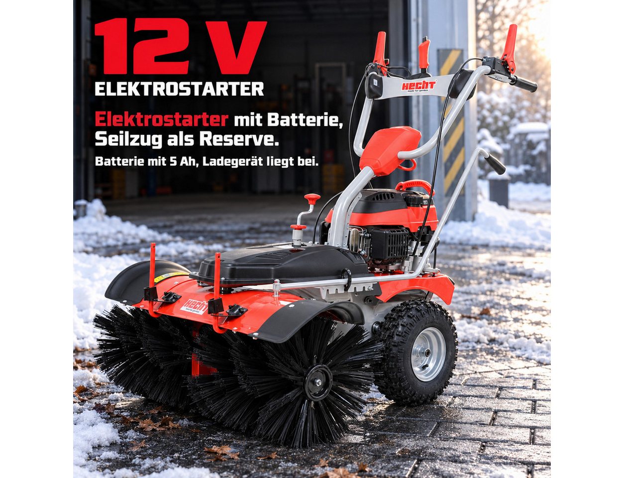 Hecht Benzin-Kehrmaschine 8101 S mit Elektrostart, 100,00 cm Arbeitsbreite, 6,5 PS, 4320 m²/h, bis 4,4 km/h Bild 4