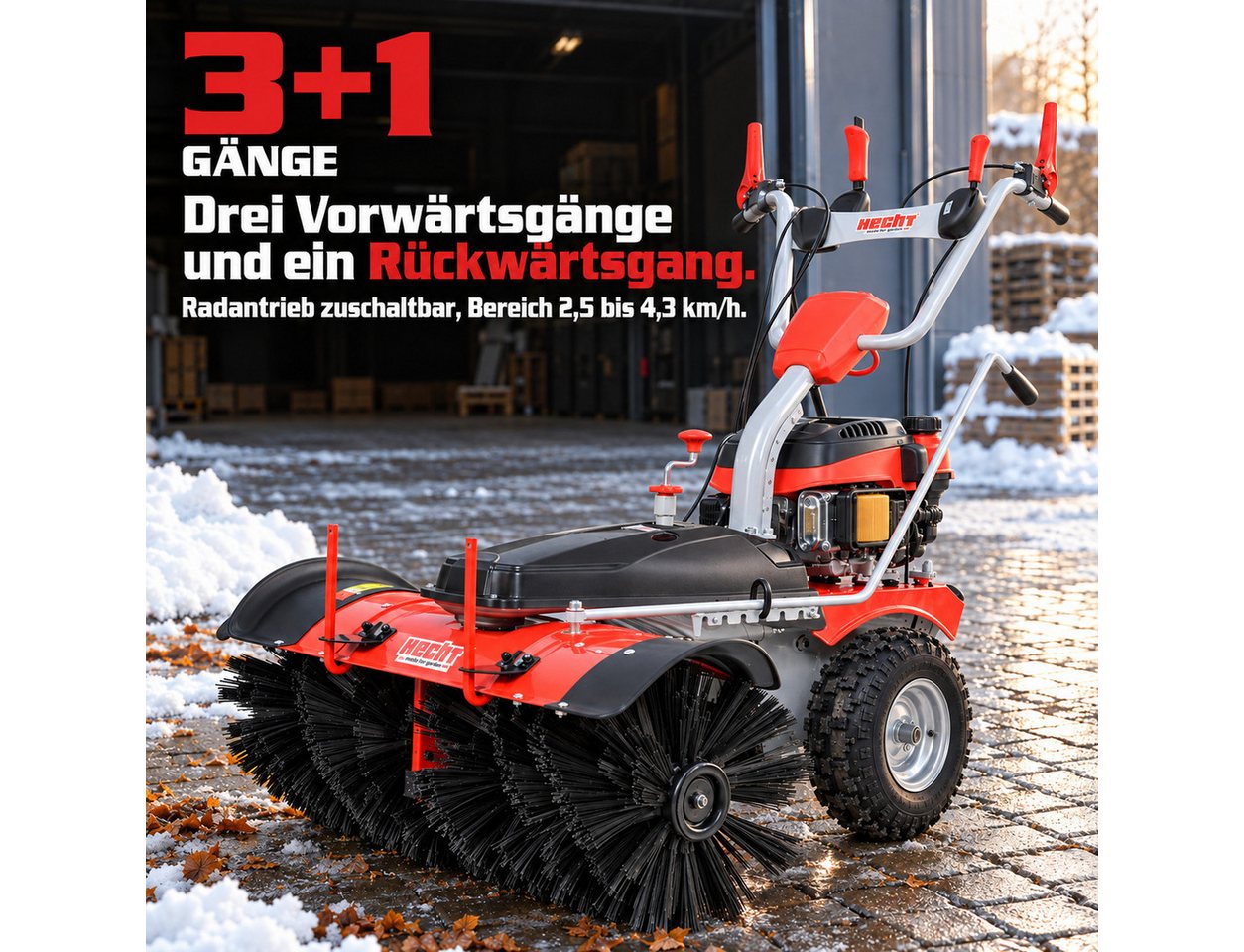 Hecht Benzin-Kehrmaschine 8101 S mit Elektrostart, 100,00 cm Arbeitsbreite, 6,5 PS, 4320 m²/h, bis 4,4 km/h Bild 5