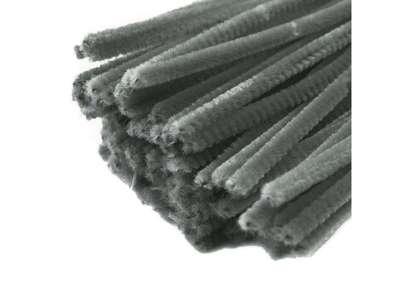 maDDma Basteldraht 20 Draht Pfeifenreiniger 6 mm Länge 30cm CHENILLE Farbe wählbar, grau Bild 2