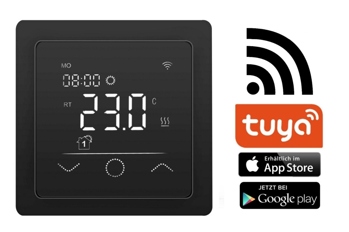 HoWaTech Fußbodenheizung TAC Warmwasser Fußbodenheizung Komplettset E-Regelbox WLAN Touch (sw), (Set)