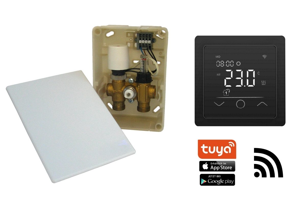 HoWaTech Fußbodenheizung TAC Warmwasser Fußbodenheizung Komplettset E-Regelbox WLAN Touch (sw), (Set) Bild 4