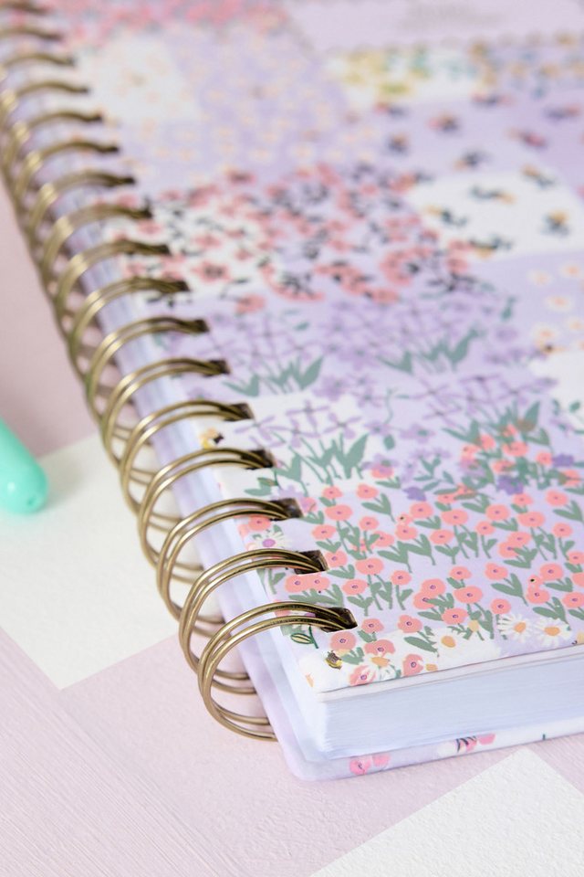 Next Notizbuch B5 liniertes Notizbuch, Vichykaros und Blumen Bild 4