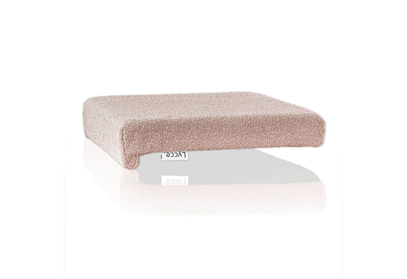 Lycce Bankauflage Bankauflage Klemmkissen 1 Leiste, Boucléstoff powder rosa, (1 St), für Banktiefe ab 35cm, verrutscht nicht, versch. Farben Bild 5