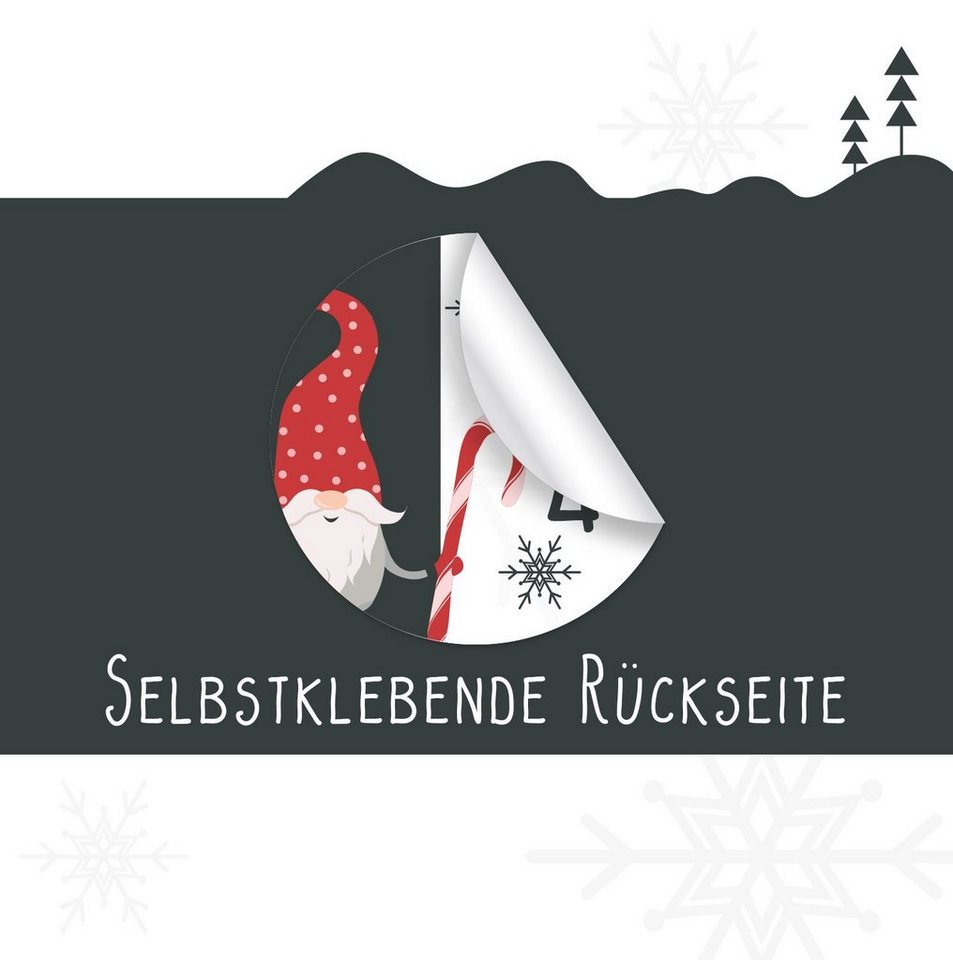 younikat Aufkleber 24 Adventskalender-Zahlen-Aufkleber